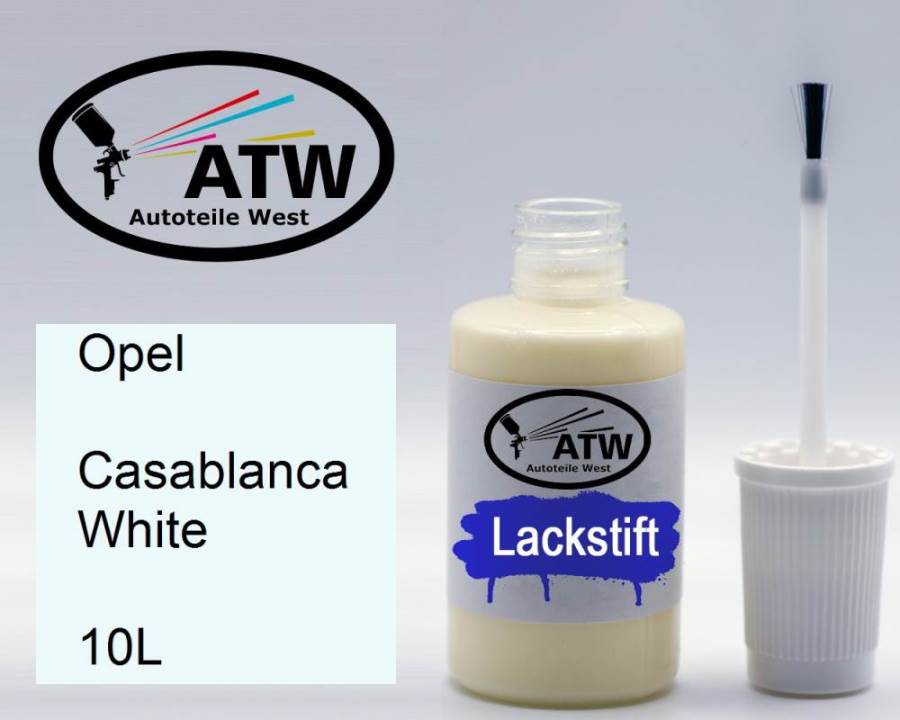 Opel, Casablanca White, 10L: 20ml Lackstift, von ATW Autoteile West.